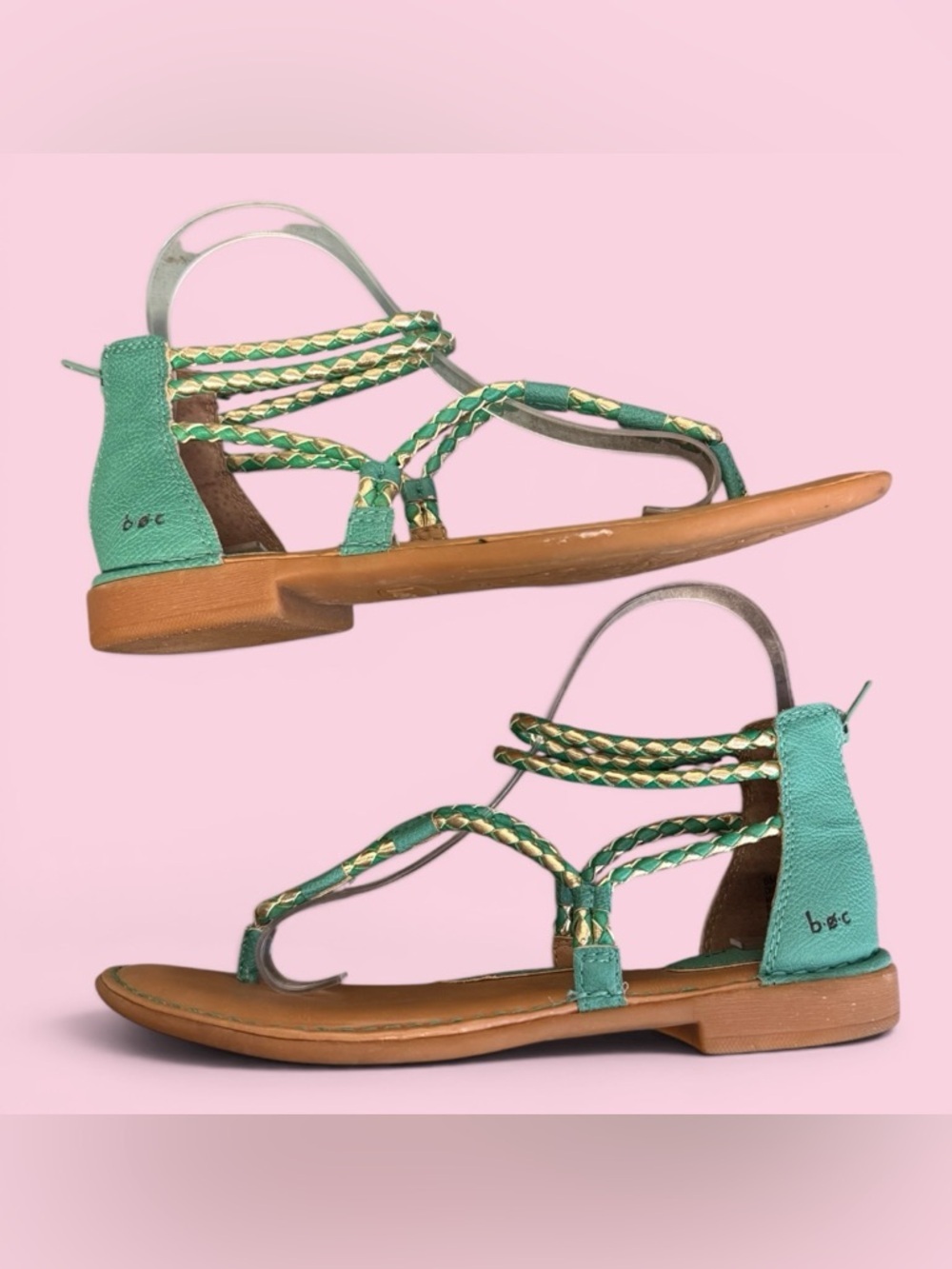 B.O.C. Sedge Gladiator Sandal Emerald green braided straps Zip Up
Size 8 - Picture 10 of 14